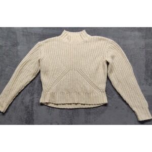 Splendid crop sweater SM chunky knit Y2K tan twee cabin Fall campfire outdoor